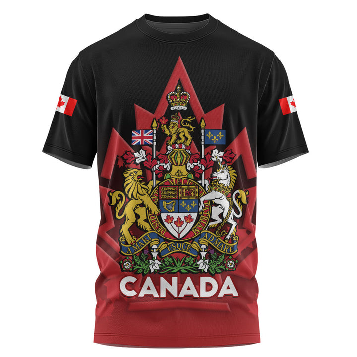 Canada T-Shirt Royal Red Black National Emblem Of Canada