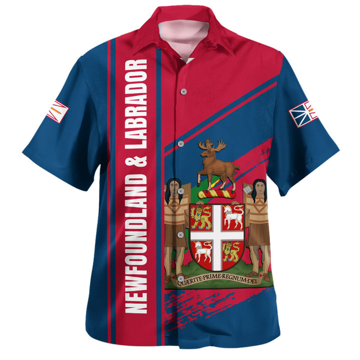 Newfoundland & Labrador Bowling Shirt Heritage Strength Crest