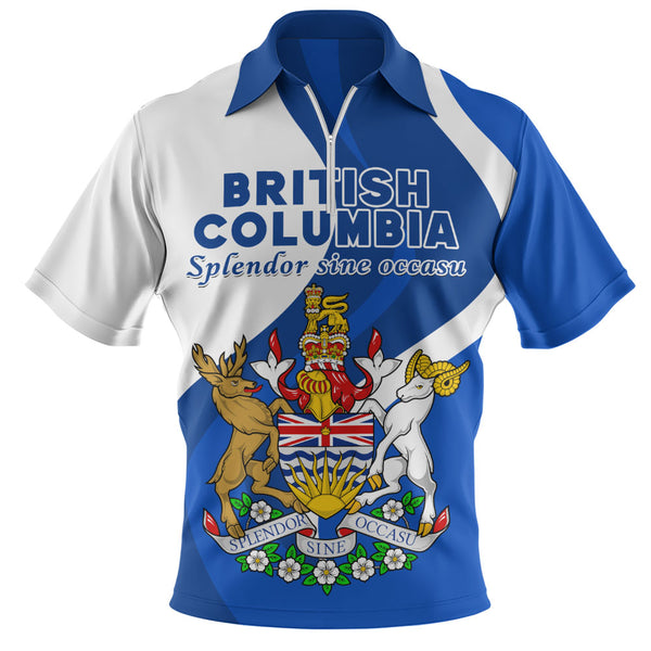 British Columbia Zip Polo Shirt Crest Of Identity