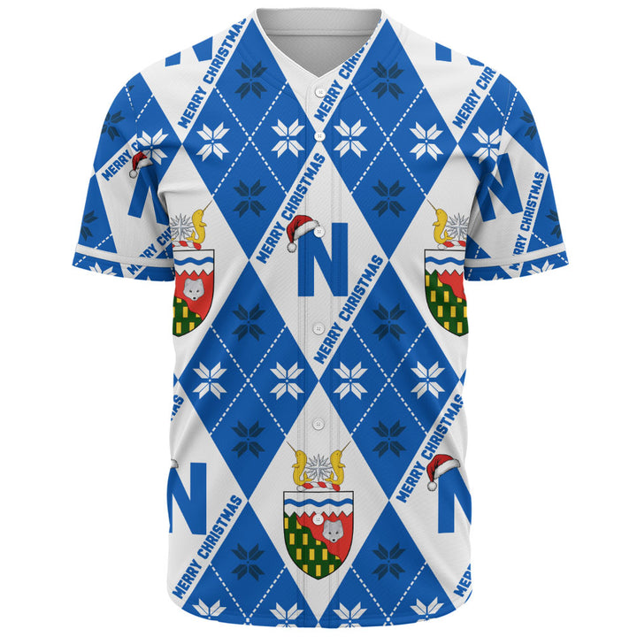 Northwest Territories Baseball Shirt Christmas Argyle Pattern With Royal Crest