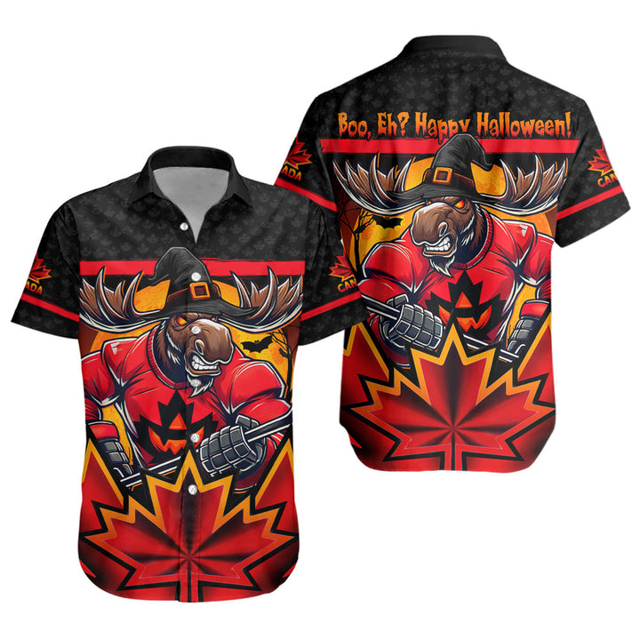 Canada Short Sleeve Shirt Scary Moose Canada Hockey Spirit
