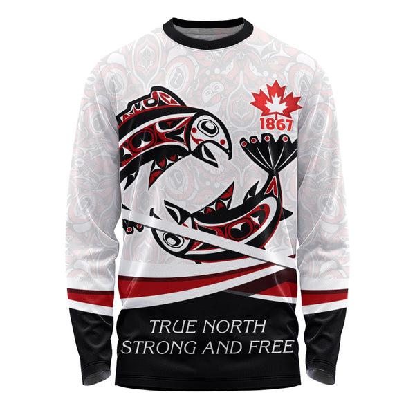 Canada Long Sleeve T-Shirt Spirit Of Salmon True North Freedom