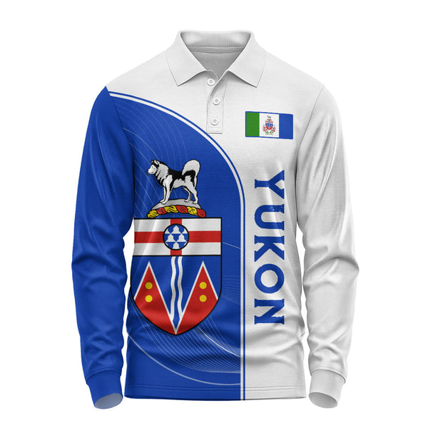 Yukon Long Sleeve Polo Shirt Proud Provincial Heritage