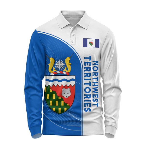Northwest Territories Long Sleeve Polo Shirt Proud Provincial Heritage