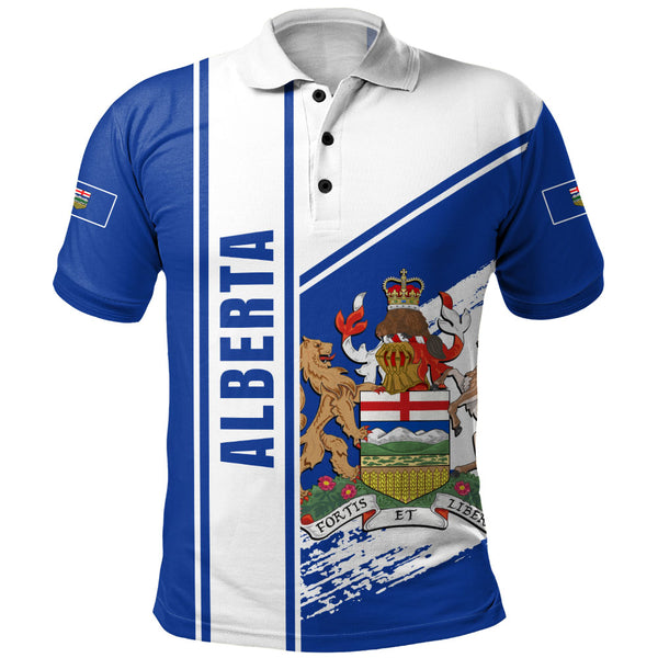Alberta Polo Shirt Heritage Strength Crest