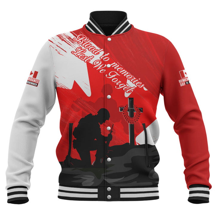 Canada Baseball Jacket Silhouettes Of Sacrifice Remembrance Day Tribute