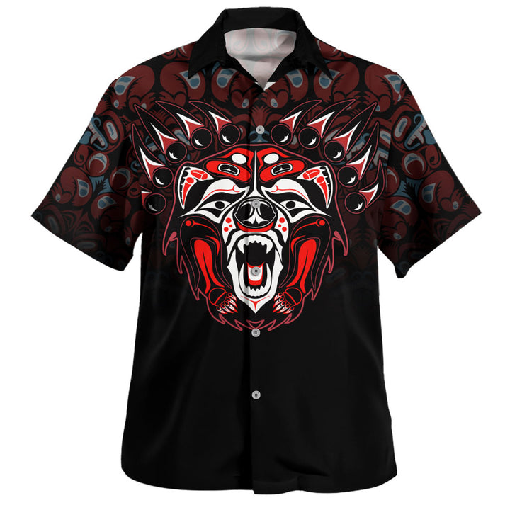 Canada Bowling Shirt Tribal Bear Awakening