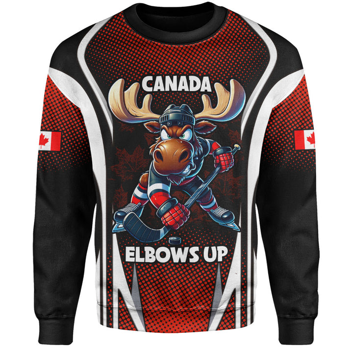 Canada Sweatshirt Fight Ready Moose Canada Hockey Attitude