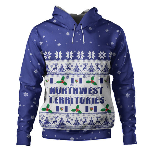 Northwest Territories Hoodie Christmas Knit Style Snowflake Reindeer