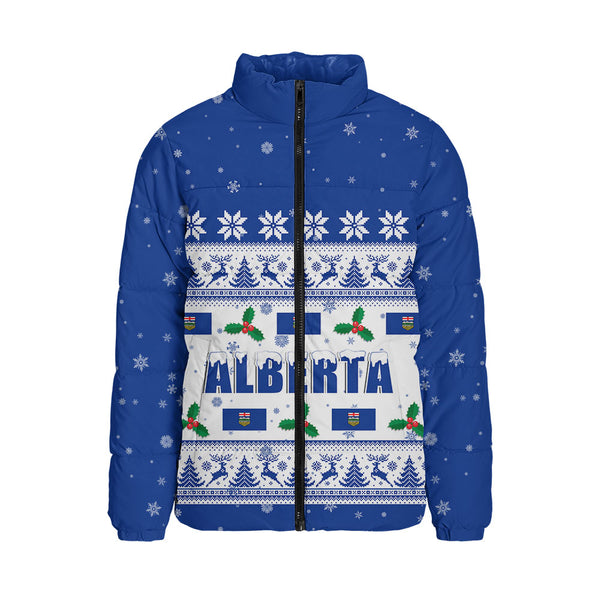 Alberta Padded Jacket Christmas Knit Style Snowflake Reindeer
