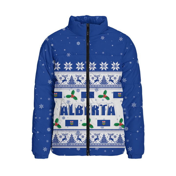 Alberta Padded Jacket Christmas Knit Style Snowflake Reindeer