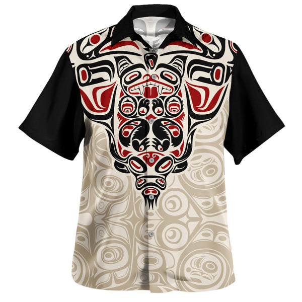 Canada Bowling Shirt Haida Thunderbird Tribal Spirit Design