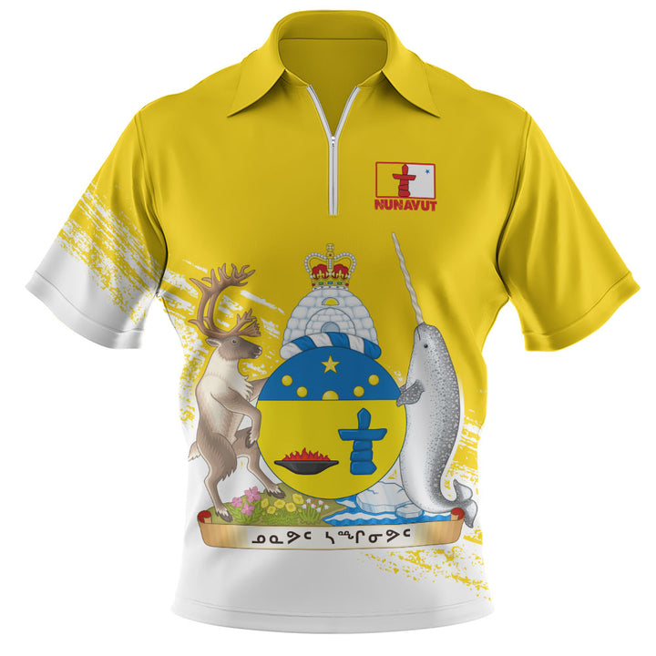 Nunavut Zip Polo Shirt Pride Of The Provinces