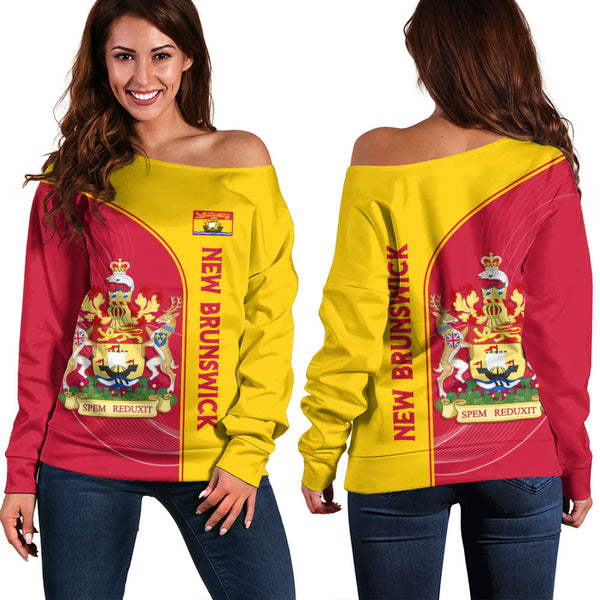 New Brunswick Off Shoulder Sweatshirt Proud Provincial Heritage