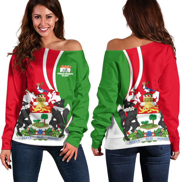 Prince Edward Island Off Shoulder Sweatshirt Heritage Pride Of The North