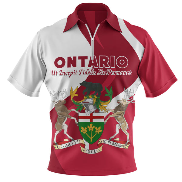 Ontario Zip Polo Shirt Crest Of Identity