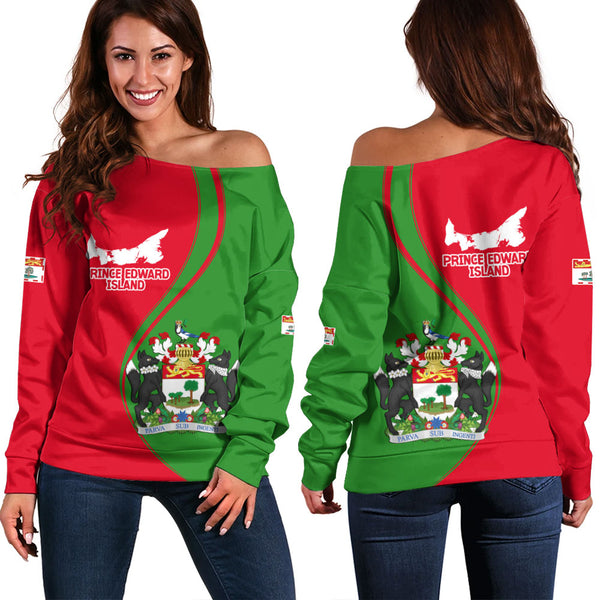 Prince Edward Island Off Shoulder Sweatshirt Canada Territories Pride