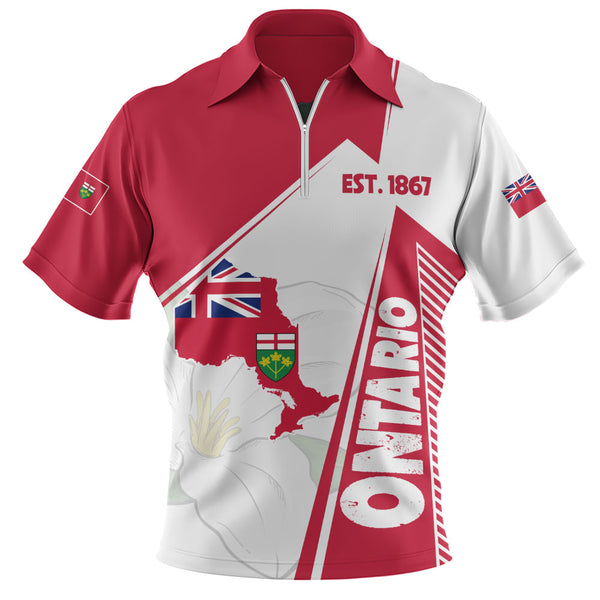 Ontario Zip Polo Shirt United Provinces & Territories