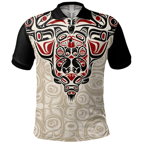 Canada Polo Shirt Haida Thunderbird Tribal Spirit Design