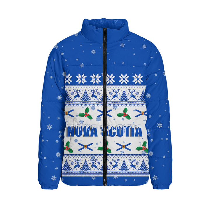 Nova Scotia Padded Jacket Christmas Knit Style Snowflake Reindeer