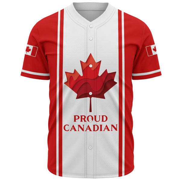 Canada Baseball Shirt Proud Canadian Vertical Maple Flag Edition