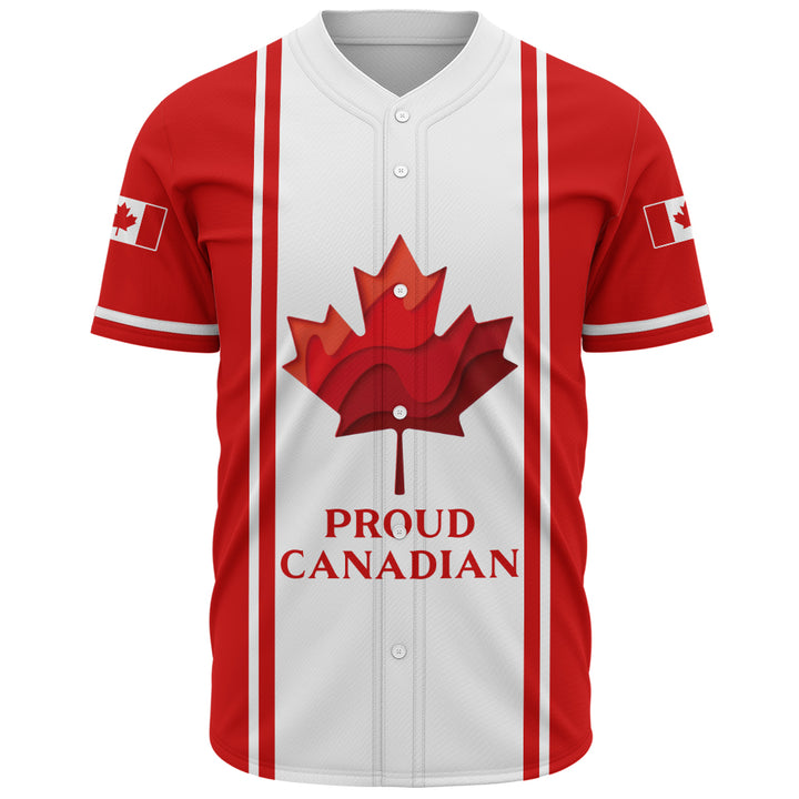 Canada Baseball Shirt Proud Canadian Vertical Maple Flag Edition