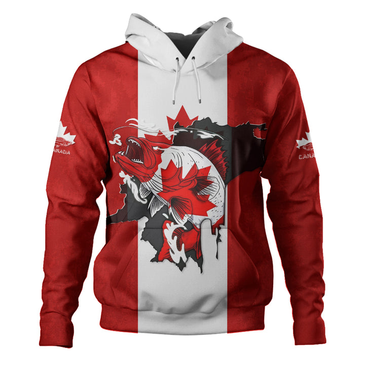 Canada Hoodie Born To Fish Proud To Be Canadian