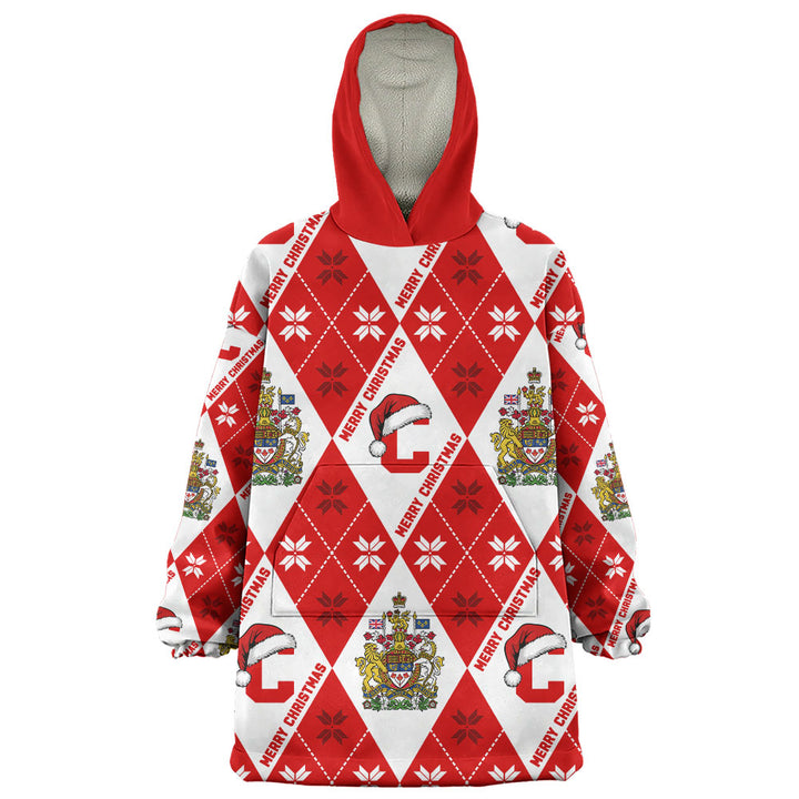 Canada Snug Hoodie Christmas Argyle Pattern With Royal Crest