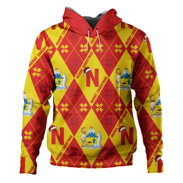 Nunavut Hoodie Christmas Argyle Pattern With Royal Crest