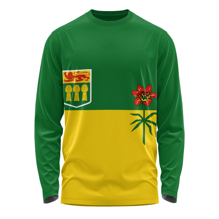 Saskatchewan Long Sleeve T-Shirt Flag Minimalist Pride Style