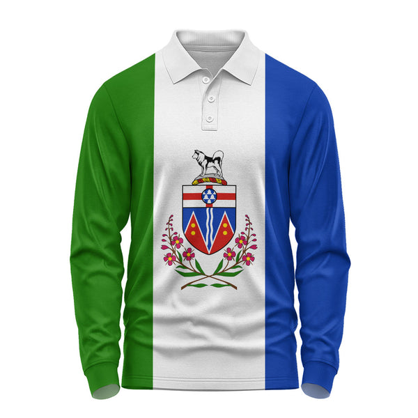 Yukon Long Sleeve Polo Shirt Flag Minimalist Pride Style