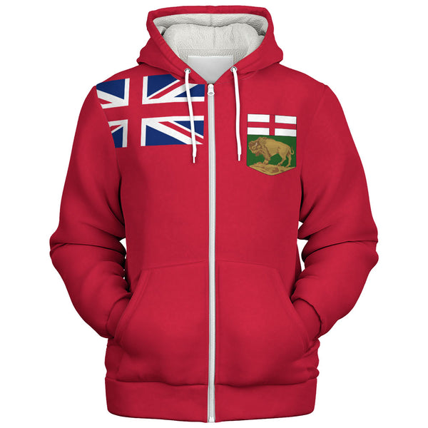 Manitoba Sherpa Hoodie Flag Minimalist Pride Style