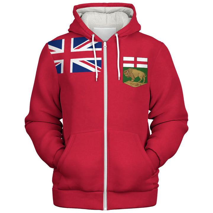 Manitoba Sherpa Hoodie Flag Minimalist Pride Style