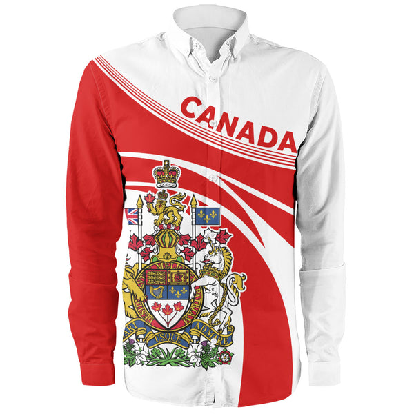 Canada Long Sleeve Shirt Canada Coat Of Arms Glory Royal Design