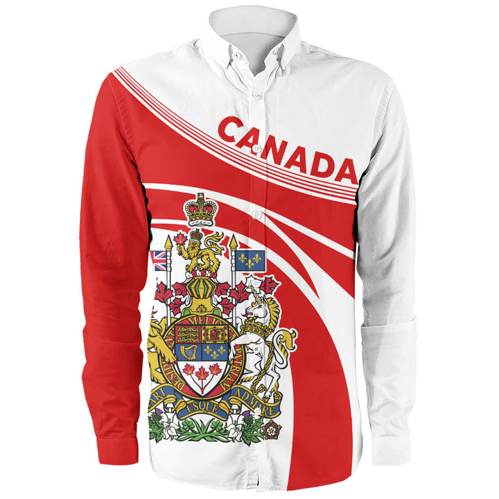 Canada Long Sleeve Shirt Canada Coat Of Arms Glory Royal Design