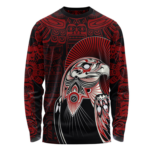 Canada Long Sleeve T-Shirt Canada Haida Eagle Warrior Legacy