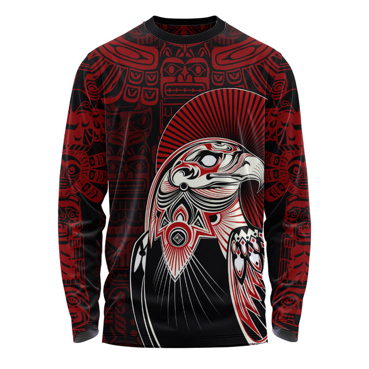 Canada Long Sleeve T-Shirt Canada Haida Eagle Warrior Legacy