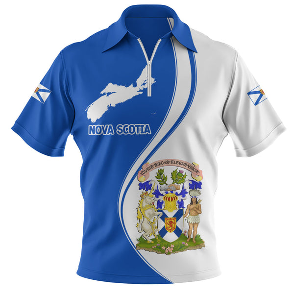 Nova Scotia Zip Polo Shirt Canada Territories Pride