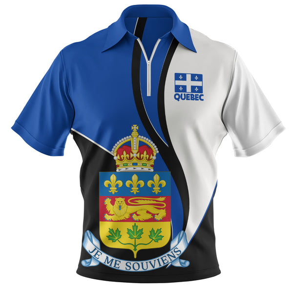 Quebec Zip Polo Shirt Heritage Pride Of The North