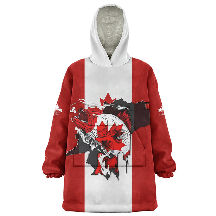 Canada Snug Hoodie Born To Fish Proud To Be Canadian