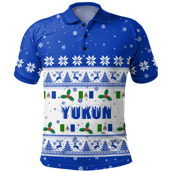 Yukon Polo Shirt Christmas Knit Style Snowflake Reindeer