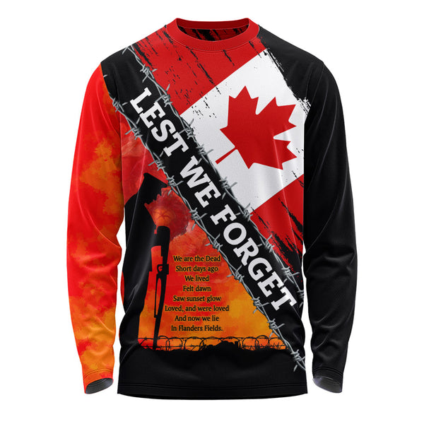 Canada Long Sleeve T-Shirt Lest We Forget Canada Remembrance Day Poppy Pride