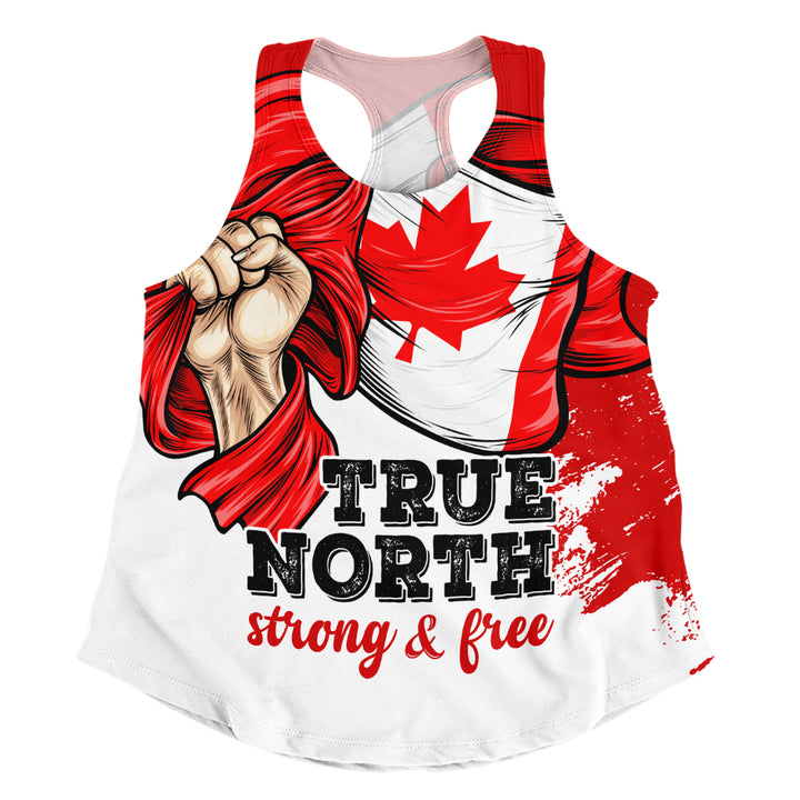 Canada Women Tank True North Strong Free Canada Flag Power