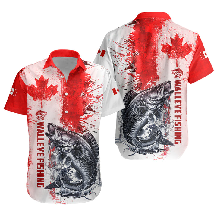 Canada Short Sleeve Shirt Canada Maple Hook And Splash