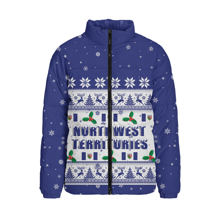 Northwest Territories Padded Jacket Christmas Knit Style Snowflake Reindeer