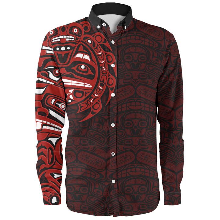 Canada Long Sleeve Shirt Red Wisdom Haida Edition