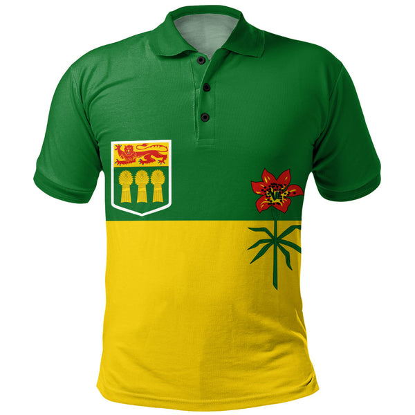 Saskatchewan Polo Shirt Flag Minimalist Pride Style