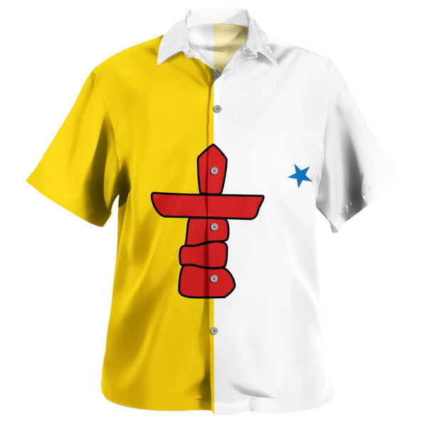 Nunavut Bowling Shirt Flag Minimalist Pride Style