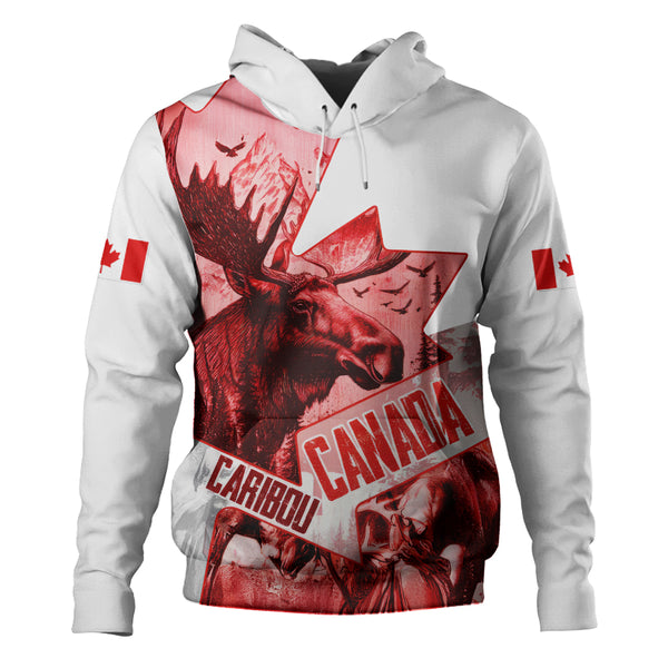 Canada Hoodie The Red Wild Caribou Heritage