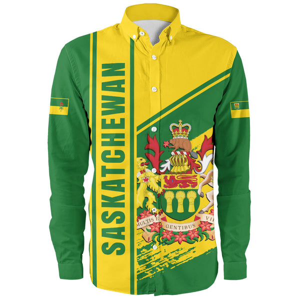 Saskatchewan Long Sleeve Shirt Heritage Strength Crest